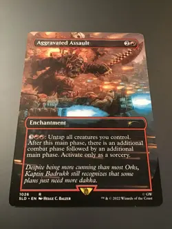 MTG Secret Lair #1026 Borderless Aggravated Assault NM - Image 1