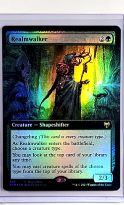 MTG Magic The Gathering KHM Kaldheim Extended Art Promo Foil #399 Realmwalker - Image 1