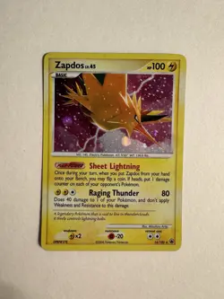 2008 Pokemon Diamond & Pearl - Majestic Dawn Zapdos #14 Heavy Play Holo - Image 1