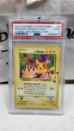 2021 BIRTHDAY PIKACHU HOLO CELEBRATIONS BLACK STAR PROMO POKEMON PSA 9 MINT #24 - Image 2
