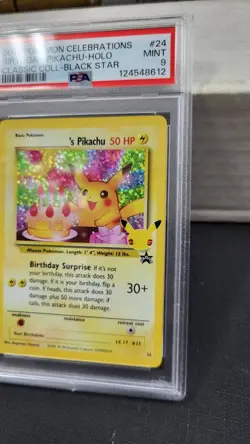 2021 BIRTHDAY PIKACHU HOLO CELEBRATIONS BLACK STAR PROMO POKEMON PSA 9 MINT #24 - Image 3
