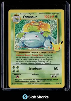 2021 POKEMON SWSH CELEBRATIONS #15/102 VENUSAUR HOLO CLASSIC COLLECTION - Image 1
