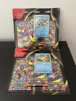 Pokemon TCG: Set of 2 Mega Evolution 3 Pack Blister Golduck & Psyduck SEALED - Image 1