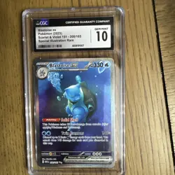 Pokemon Blastoise ex 151 MEW EN Special Illustration Rare #200 CGC 10 Gem Mint - Image 1