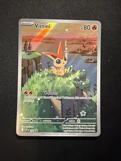 Victini Black Star Promo SVP208 NM Black Bolt White Flare Pokemon Normal Size - Image 1