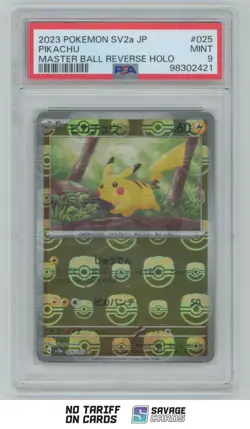 2023 Pokemon SV2a Master Ball Reverse Holo JPN Pikachu PSA 9 #025/165 - Image 1
