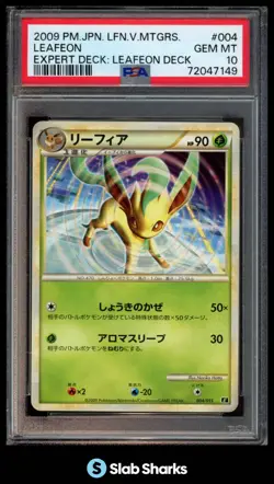 2009 POKEMON JAPANESE LEAFEON EXPERT DECK LEAFEON MTGRS 004 PSA 10 - Image 1
