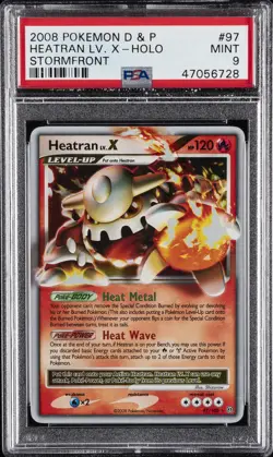 2008 POKEMON DIAMOND & PEARL STORMFRONT #97 HEATRAN LV.X-HOLO PSA 9 - Image 1