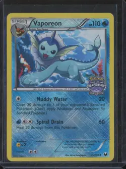 2012 Pokemon VAPOREON Dark Explorers Holo Crosshatch Championships 25/108 JFB2 - Image 1