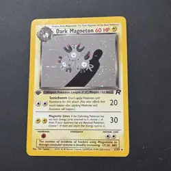 1st Edition Dark Magneton Holo Rare Pokemon Team Rocket 11/82 WotC Vintage Swirl - Image 1