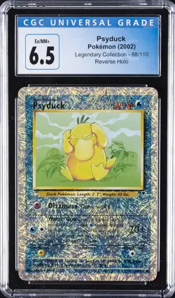 2002 POKEMON LEGENDARY COLLECTION REVERSE HOLO #88 PSYDUCK CGC 6.5 - Image 1