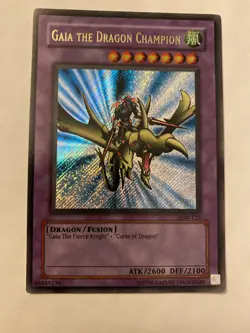 Yugioh Gaia The Dragon Champion - LOB-125 Secret Rare Unlimited NM/MT/VLP - Image 1