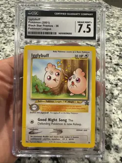 2001 Igglybuff Black Star Promo Wizards of The Coast Pokemon Card #36 CGC 7.5 - Image 1