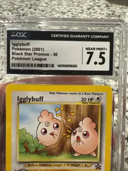 2001 Igglybuff Black Star Promo Wizards of The Coast Pokemon Card #36 CGC 7.5 - Image 2