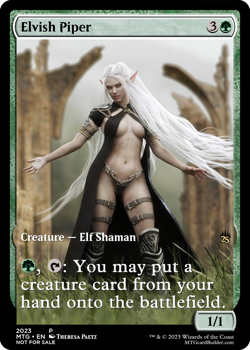 ELVISH PIPER : MTG altered-art magic card : with Sexy Elf Wench! - Image 1