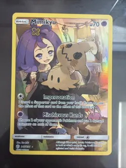 Pokemon Mimikyu Holo Secret Rare TCG Card 245/236 Cosmic Eclipse - Image 1