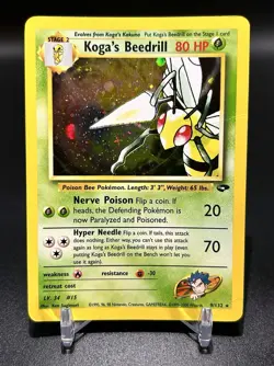 Pokemon Card - Koga's Beedrill 9/132 Gym Challenge Holo Rare - Image 1