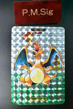 Charizard File No. 006 Bandai Carddass Vending Green 1996 Prism Pokemon Card - Image 1