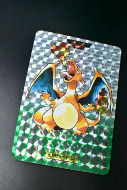 Charizard File No. 006 Bandai Carddass Vending Green 1996 Prism Pokemon Card - Image 3