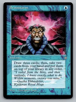 Brainstorm Vintage MTG Magic the Gathering C Ice Age 61 LP - Image 1