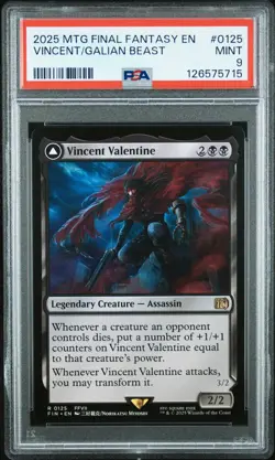 2025 MTG FINAL FANTASY #0125 GALIAN BEAST/VINCENT VALENTINE PSA 9 - Image 1