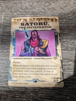 x1 Satoru, the Infiltrator OTJ MTG 298 RARE SHOWCASE WANTED M/NM 1x - Image 1