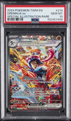 2024 POKEMON TWM EN-TWILIGHT MASQUERADE #214 GRENINJA EX PSA 10 - Image 1
