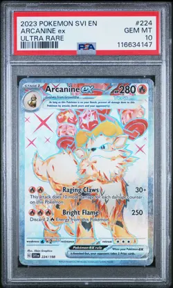 2023 POKEMON SVI EN-SCARLET & VIOLET ULTRA RARE #224 ARCANINE EX PSA 10 - Image 1