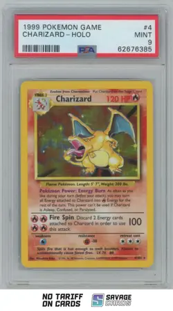 1999 Pokemon Classic Base Set Holo Charizard PSA 9 #4/102 - Image 1