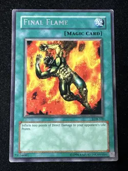 Yu-Gi-Oh TCG Final Flame LOB-100 Unlimited Rare Card Played LP - Image 1