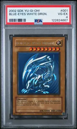 2002 YU-GI-OH! STARTER DECK: KAIBA #001 BLUE-EYES WHITE DRAGON PSA 4 - Image 1