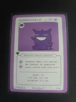 Pokederp Shadowbud 24/25 - Gengar Pokemon Derpy Fan Art Card - Image 1