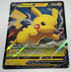 Pikachu V - SWSH061 - Pokemon Oversized Jumbo Promo Ultra Rare Card NM - Image 1