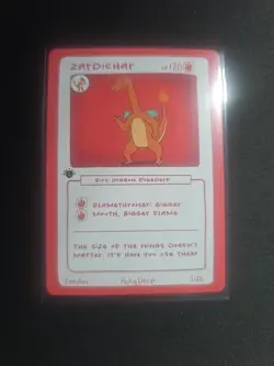 Pokederp Zardichar 3/25 - Charizard Pokemon Derpy Fan Art Card - Image 1