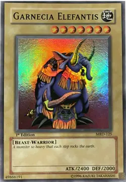 Yu-Gi-Oh Card - MRD-125 - GARNECIA ELEFANTIS (super rare) *1st Edition* *Played* - Image 1