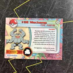 Machamp #68 - BLUE LOGO - NON-HOLO - Series 1 - TOPPS POKEMON CARD - D1 - Image 2