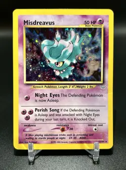 Pokemon Card - Misdreavus 11/64 Neo Revelation Holo Rare SWIRL - Image 1