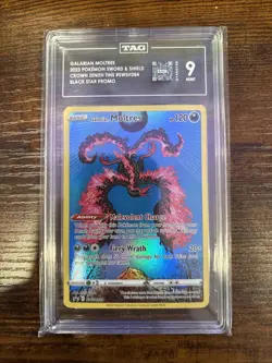 Pokemon Galarian Moltres TCG Full Art Black Star Promo Holo Rare Card SWSH284 - Image 1
