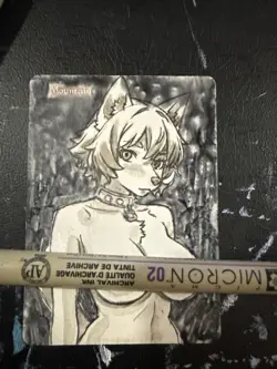 MTG Altered Art Anime Land Furry Hand drawn - Image 1