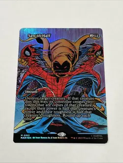 MTG: Saw in Half (Borderless) Marvel Universe Eternal-Legal Foil Off Center - Image 1
