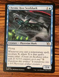 1X MTG Chrome Host Seedshark Promo March of the Machine MOM LP+ X1 - Image 1
