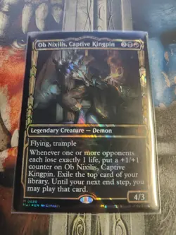 MTG - Ob Nixilis Captive Kingpin - HALO FOIL Mythic #220 - MOM: The Aftermath NM - Image 1