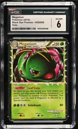 Pokemon HGSS08 Meganium 2010 Black Star Promos Holo CGC 6 EX-NM - Image 1