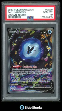 2023 POKEMON SWORD & SHIELD CROWN ZENITH LUMINEON V FA ULTRA RARE PSA 10 - Image 1