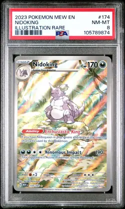 2023 POKEMON MEW EN-151 ILLUSTRATION RARE #174 NIDOKING PSA 8 - Image 1