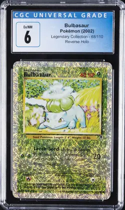 2002 POKEMON LEGENDARY COLLECTION REVERSE HOLO #68 BULBASAUR CGC 6 - Image 1