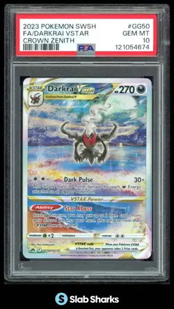 2023 POKEMON SWORD & SHIELD CROWN ZENITH DARKRAI VSTAR FA ULTRA RARE PSA 10 - Image 1