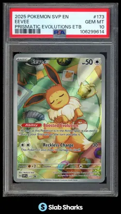 2025 POKEMON BLACK STAR PROMO SVP EN #173 EEVEE PRISMATIC EVOLUTIONS ETB PSA 10 - Image 1