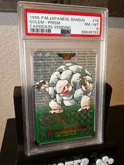 1996 Pokemon Bandai Carddass Vending Golem Prism PSA 8 #76 (Green) - Image 1