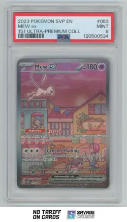 2023 Pokemon Scarlet & Violet Black Star Promo Full Art Mew ex PSA 9 #053 - Image 1